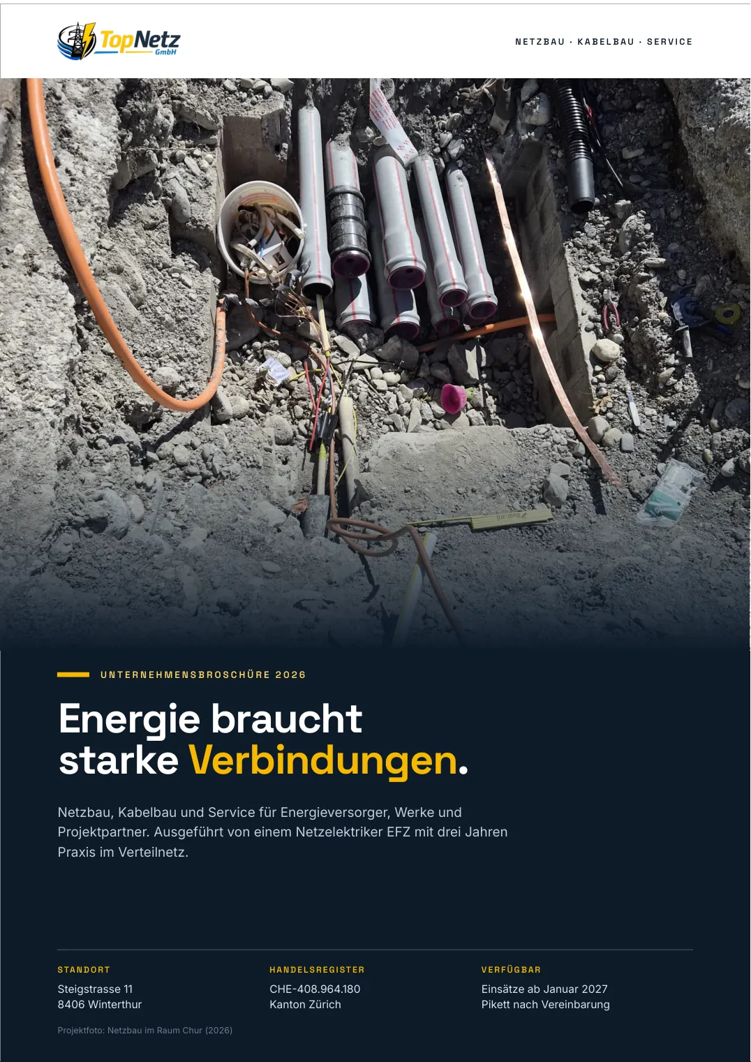 Titelseite der Unternehmensbroschüre 2026