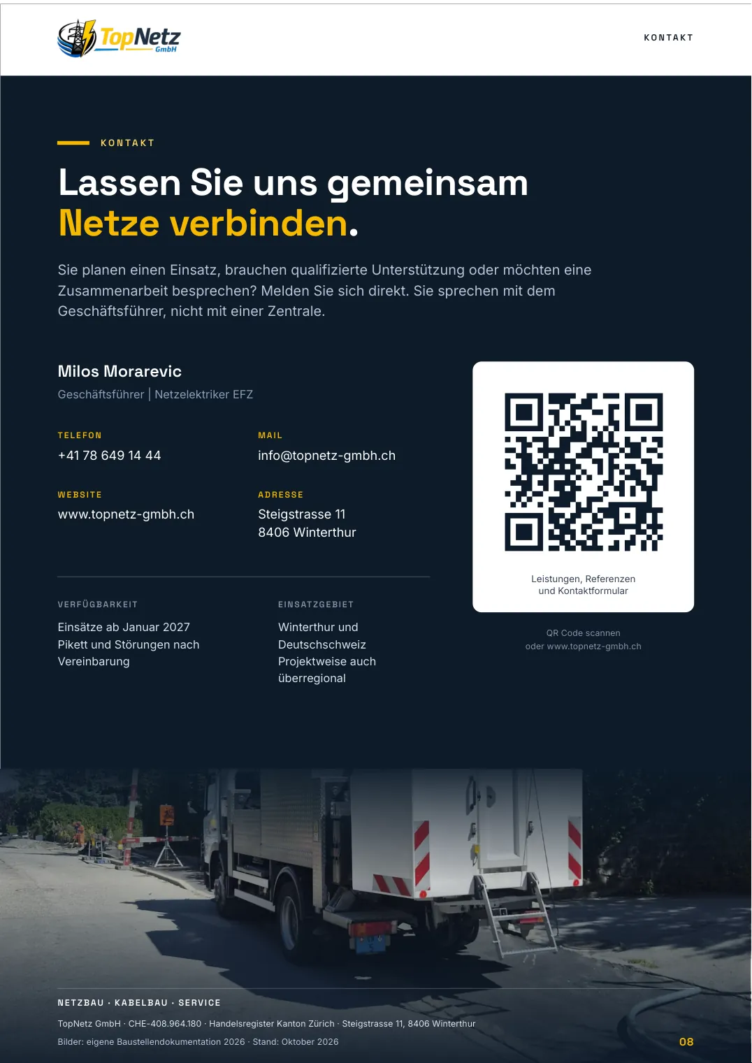 Seite 8 der Broschüre: Kontaktangaben der TopNetz GmbH
